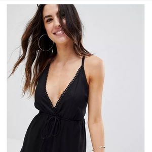 ASOS trim detail black romper